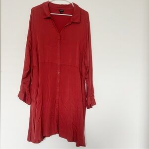 Torrid Long Sleeve Button Front Dress Size 3X